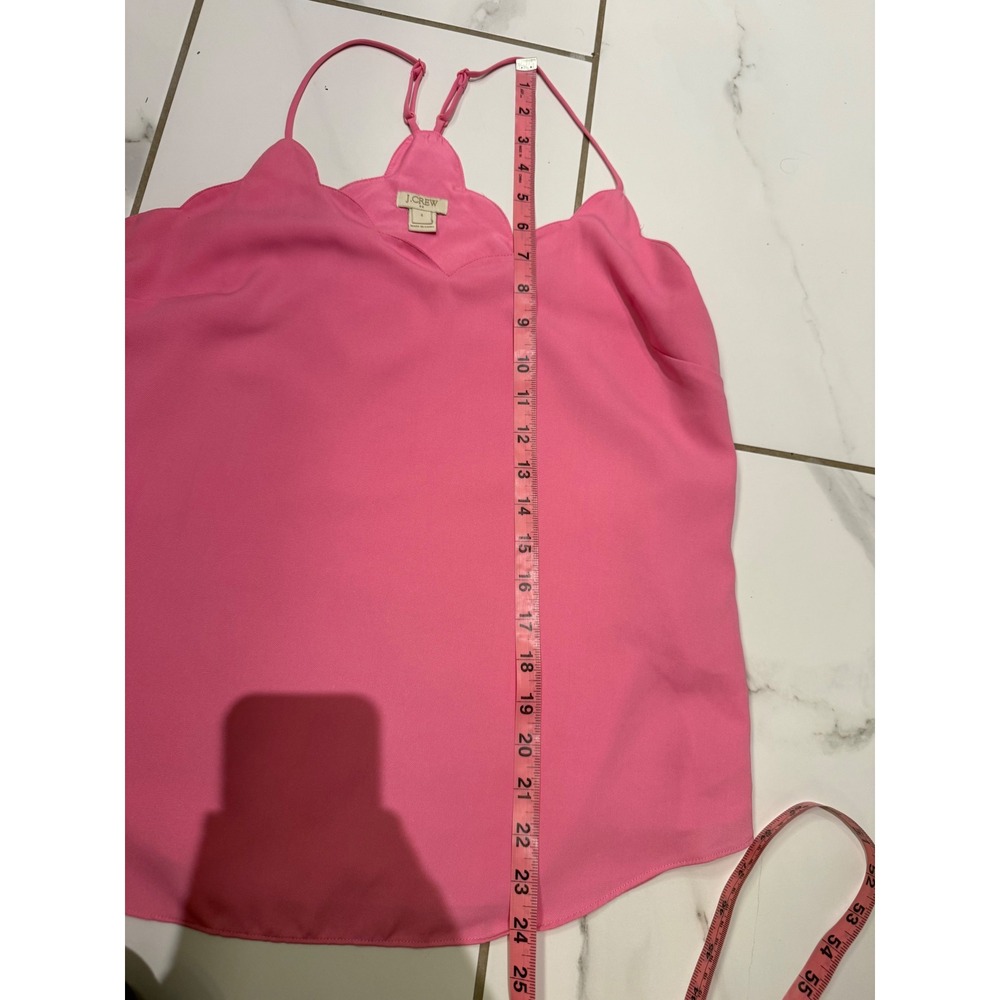J.Crew Pink Scalloped V-Neck Racerback Camisole Tank Top Womens 4 - Picture 7 of 9